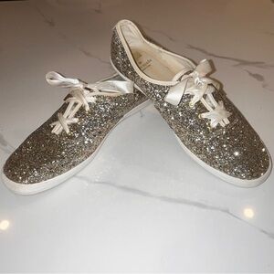 Keds X Kate Spade Silver Sparkly Sneakers Women's Size 11